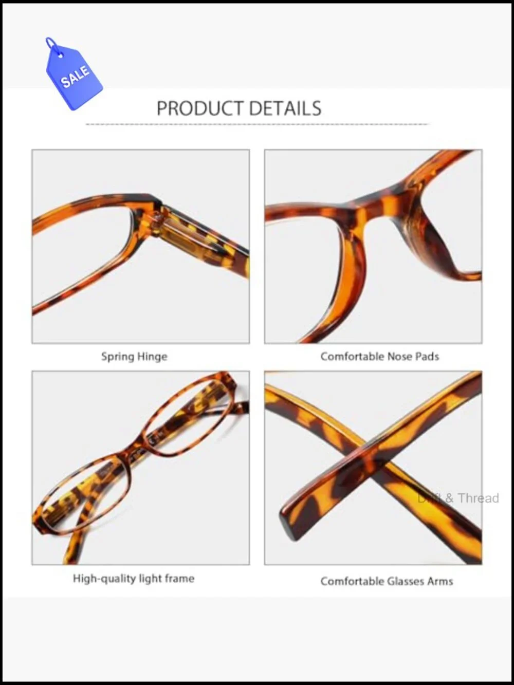 5 Pack Reading Glasses Spring Hinge Oval Full Rim Ladies Readers